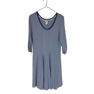 Matilda Jane Knit Blue White Striped Midi Dress‎ Womens Size XL